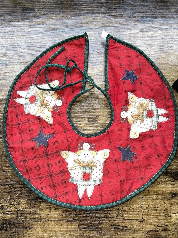 Primitive Rustic Artificial Christmas Tree Table Top with Ornaments & Tree Skirt