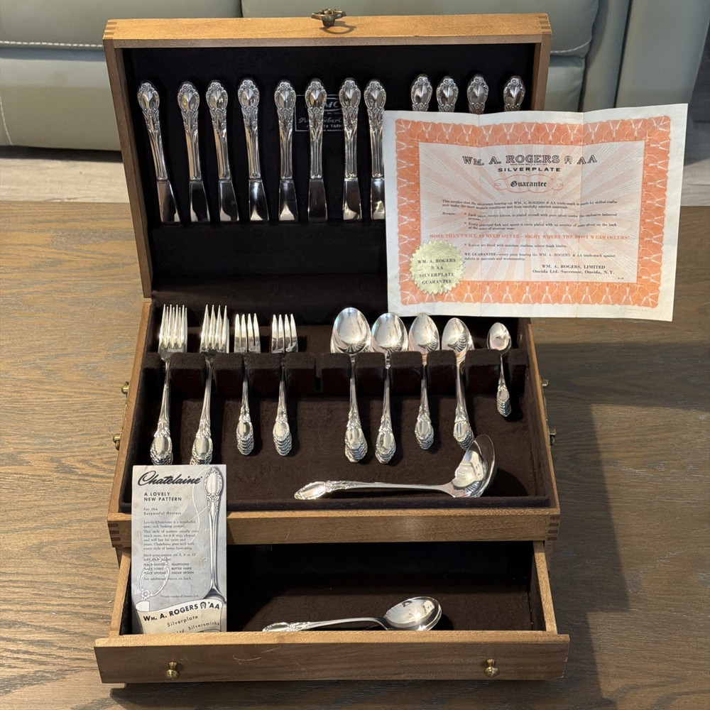 Rogers Oneida Park Lane Chatelaine 69 Piece Silverplate Flatware Service For 11+