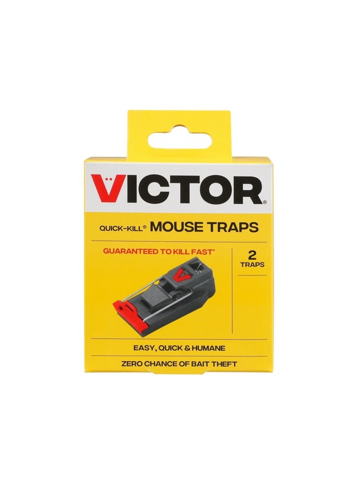 [2X] Victor 2-Pack Quick-Kill Mouse Trap (4 Total Traps) 0% Bait Theft [G1]
