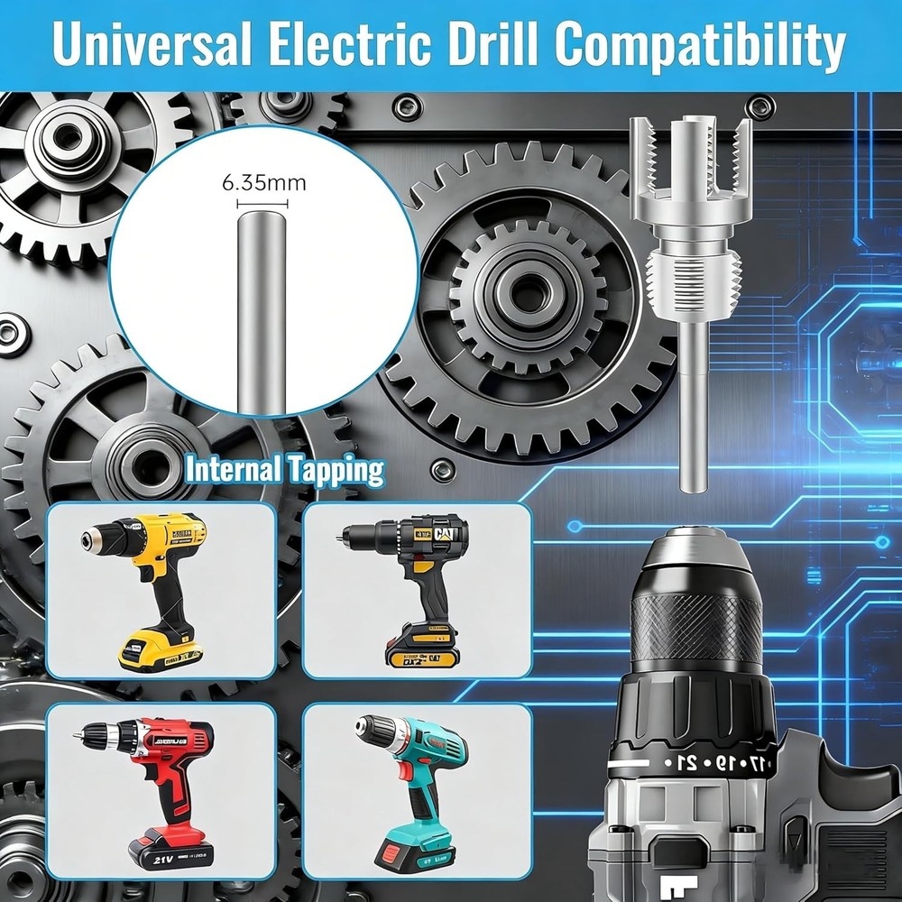 3Pcs Integrated Internal & External Pipe Threading Tool, Pipe Tapping and Thread