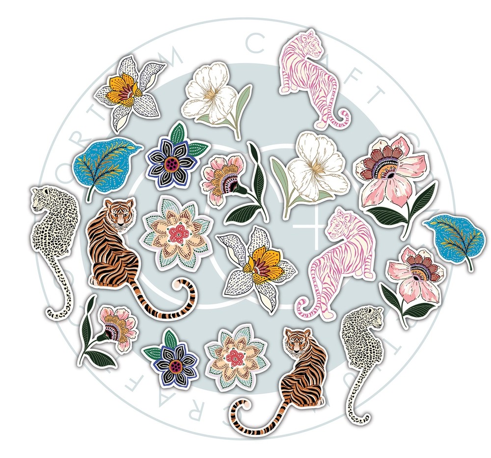 Craft Consortium Chipboard Ephemera 20/Pkg-Enchanted Jungle