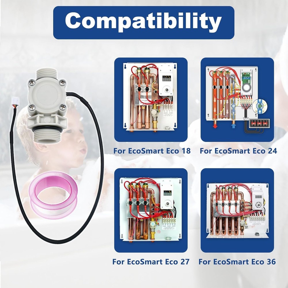 FSA QC MEDLRG Flow Sensor for Ecosmart ECO 18, 24, 27, 36 Water Heaters