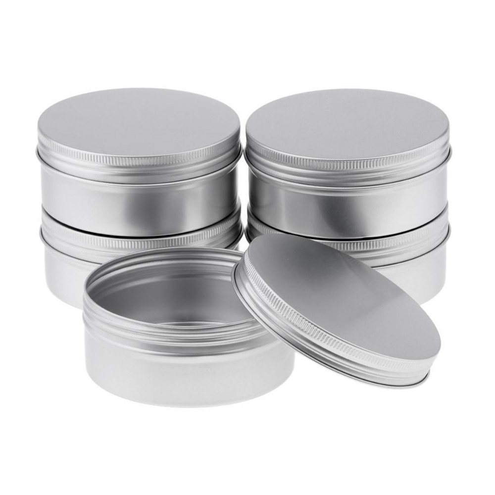 5 Pack Aluminium Tin Large Make Pots 250ml Capacity Empty