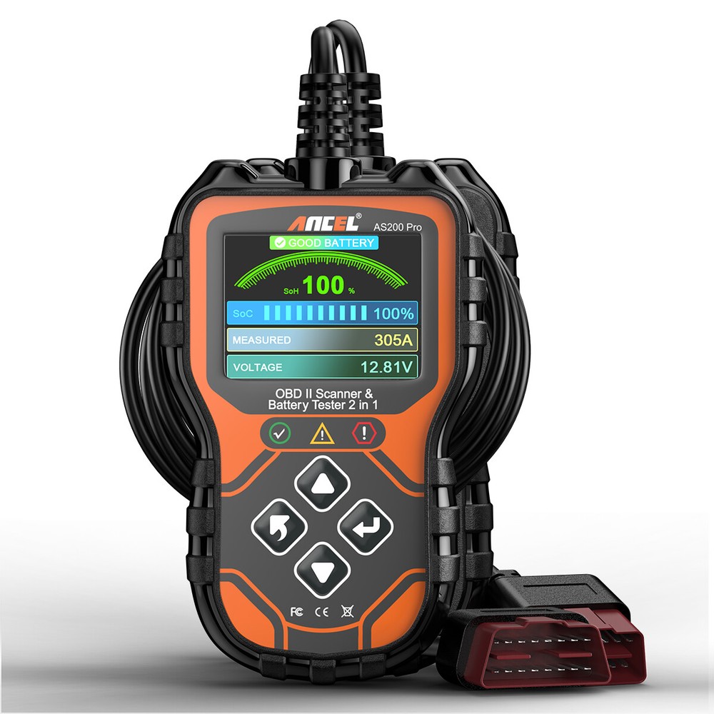 ANCEL AS200 PRO Car OBD2 Scanner Diagnostic Code Reader 12V Battery Tester Load