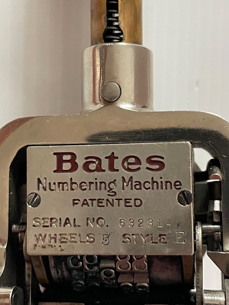 VINTAGE BATES LEVER MOVEMENT NUMBERING MACHINE