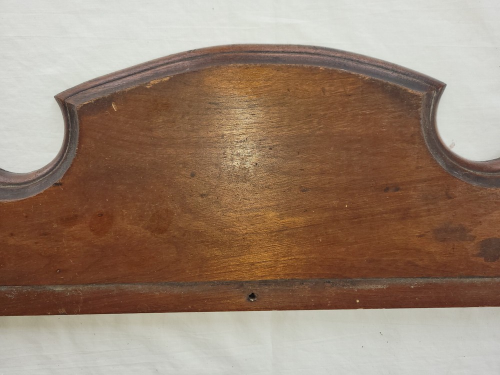 Antique Backsplash Walnut Solid Wood with Fancy Classic Curvy Top 31" Long