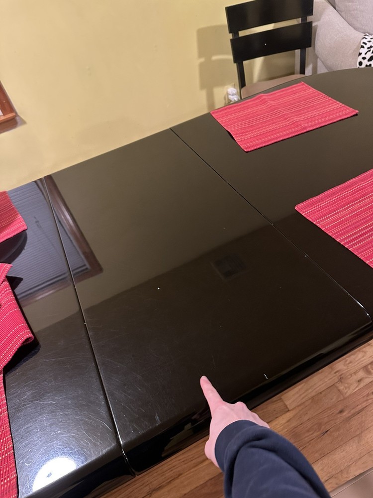 Black Oval Expandable Dining Table & 8 Chairs - Sits 10