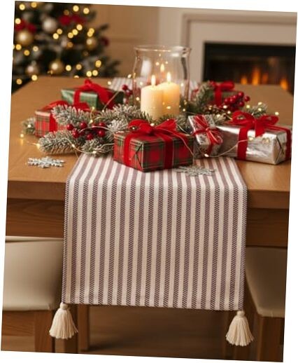 Christmas Table Runner 72 Inches Long | 100% Cotton Table Runner for