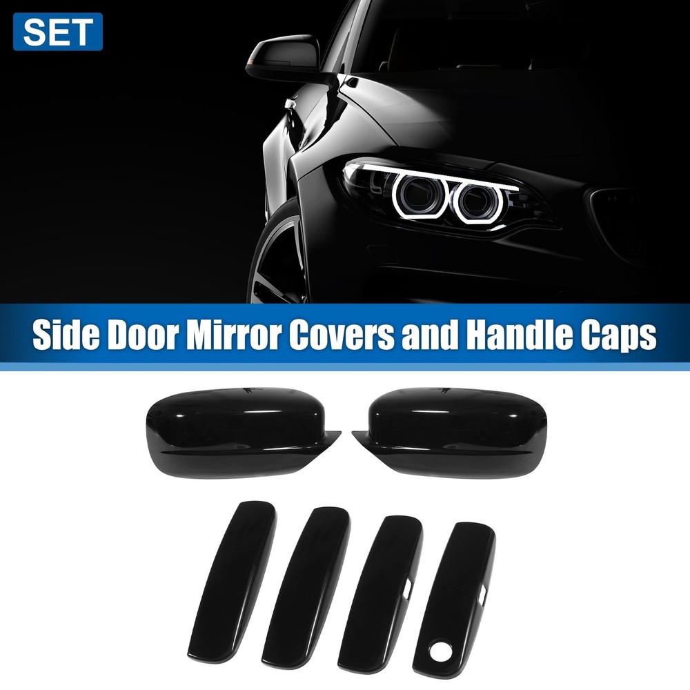 X AUTOHAUX Automotive Exterior Door Handle Covers Rearview Mirror Cover Compa...