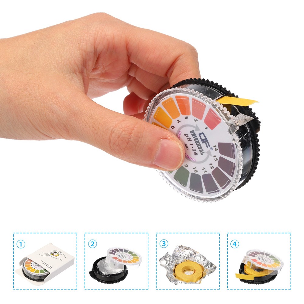 5m/Roll PH Test Paper Strips, 6 Roll PH 0-14 Full Range Litmus PH Tester