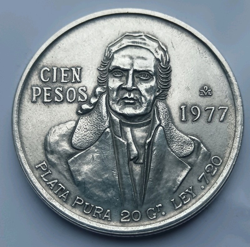 Mexico 100 Pesos 1977 Silver Coin .720