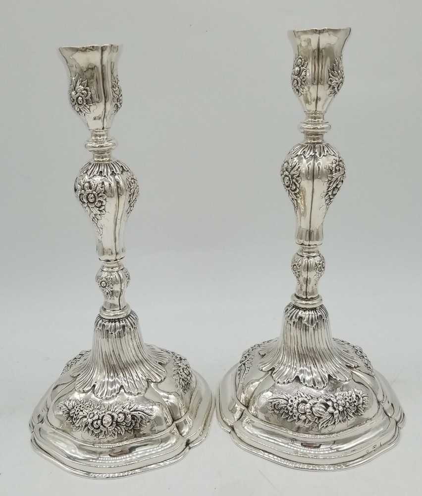 EARLY EUROPEAN  SILVER CANDLESTICKS