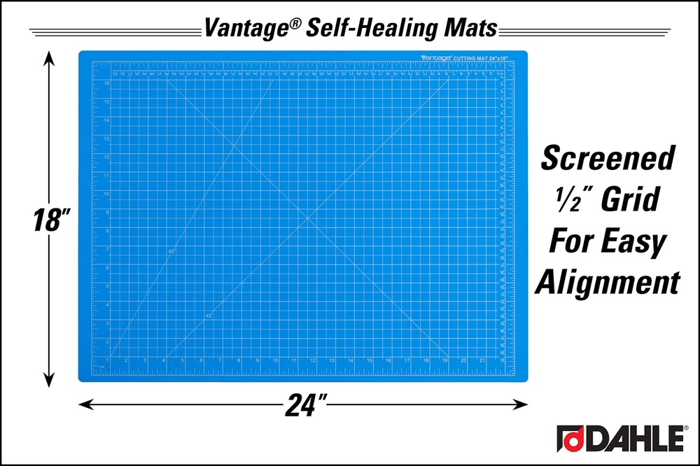 Vantage 18"x24" Premium Cutting Mat Self-Healing 5-Layer Design Blue