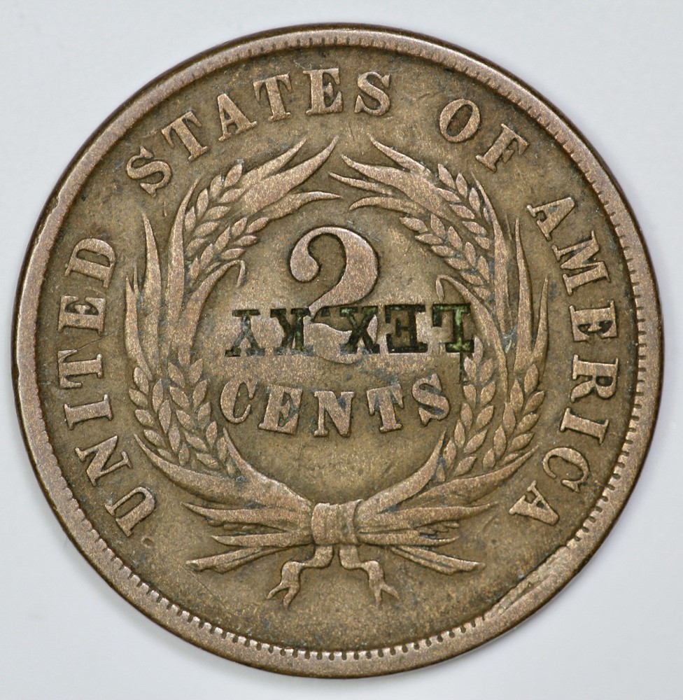 1864 2c Lexington, KY Counterstamp Two Cent