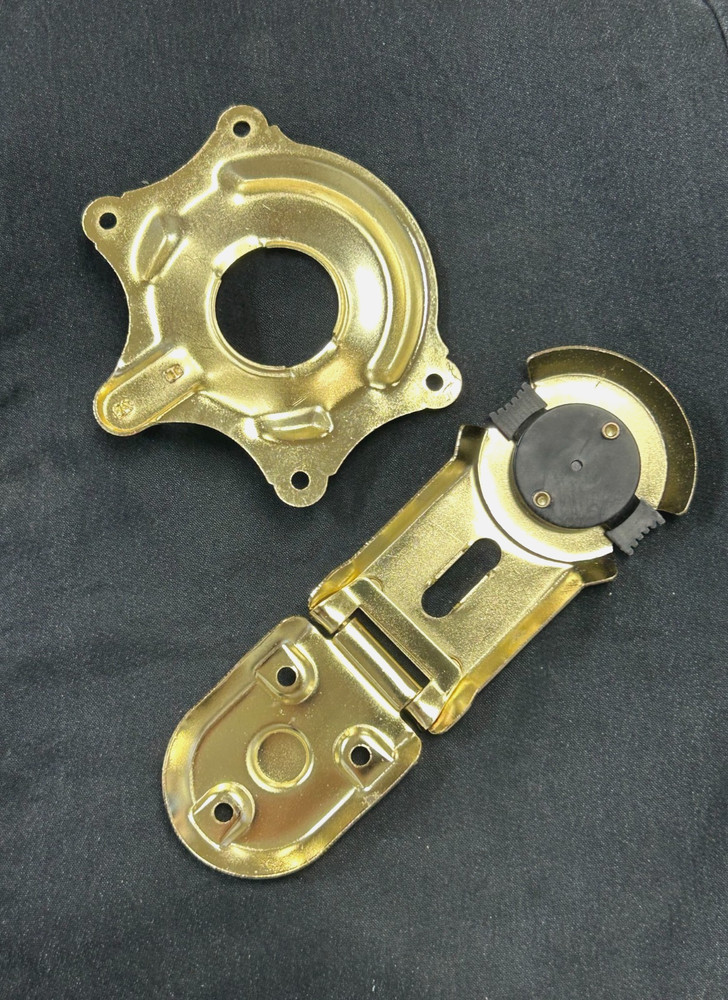 Brass Plated Steamer Trunk Lock Flush Mount with Quick Release Push Buttons