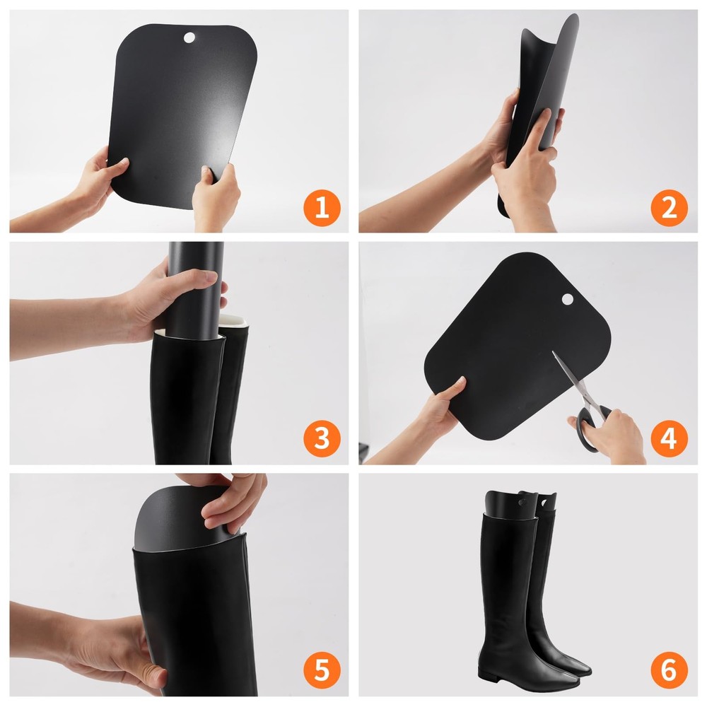 Boot Shapers Inserts for Women Men Keep Shape Black Tall Fillers Support