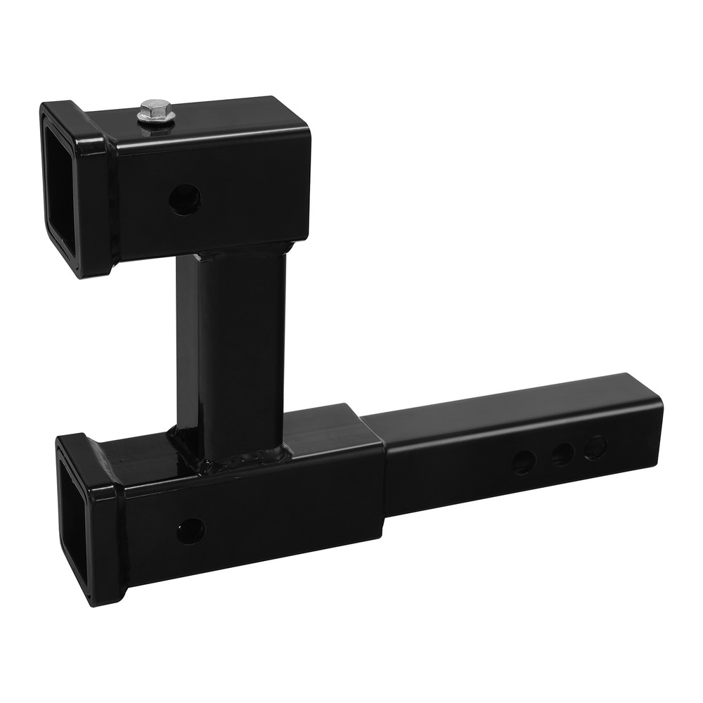 Dual Hitch Receiver 2" Trailer Double Post Extension Riser Adapter Extender