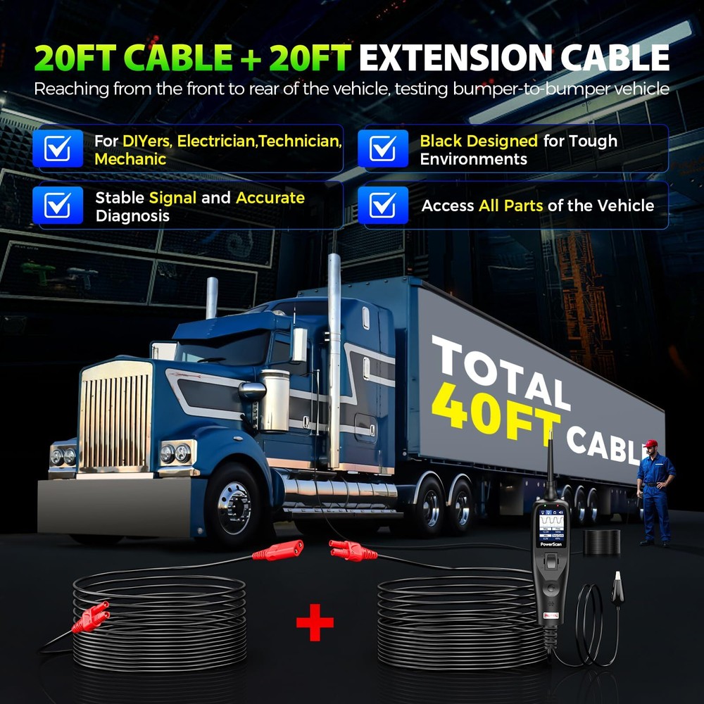 Autel PowerScan PS100 Diagnostic Electrical System 12/24V Circuit Tester Tool