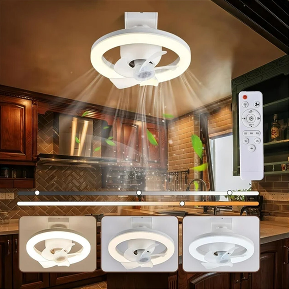 Socket Ceiling Fans With Lights And Remote- Socket Fan Light With Dimmable LED