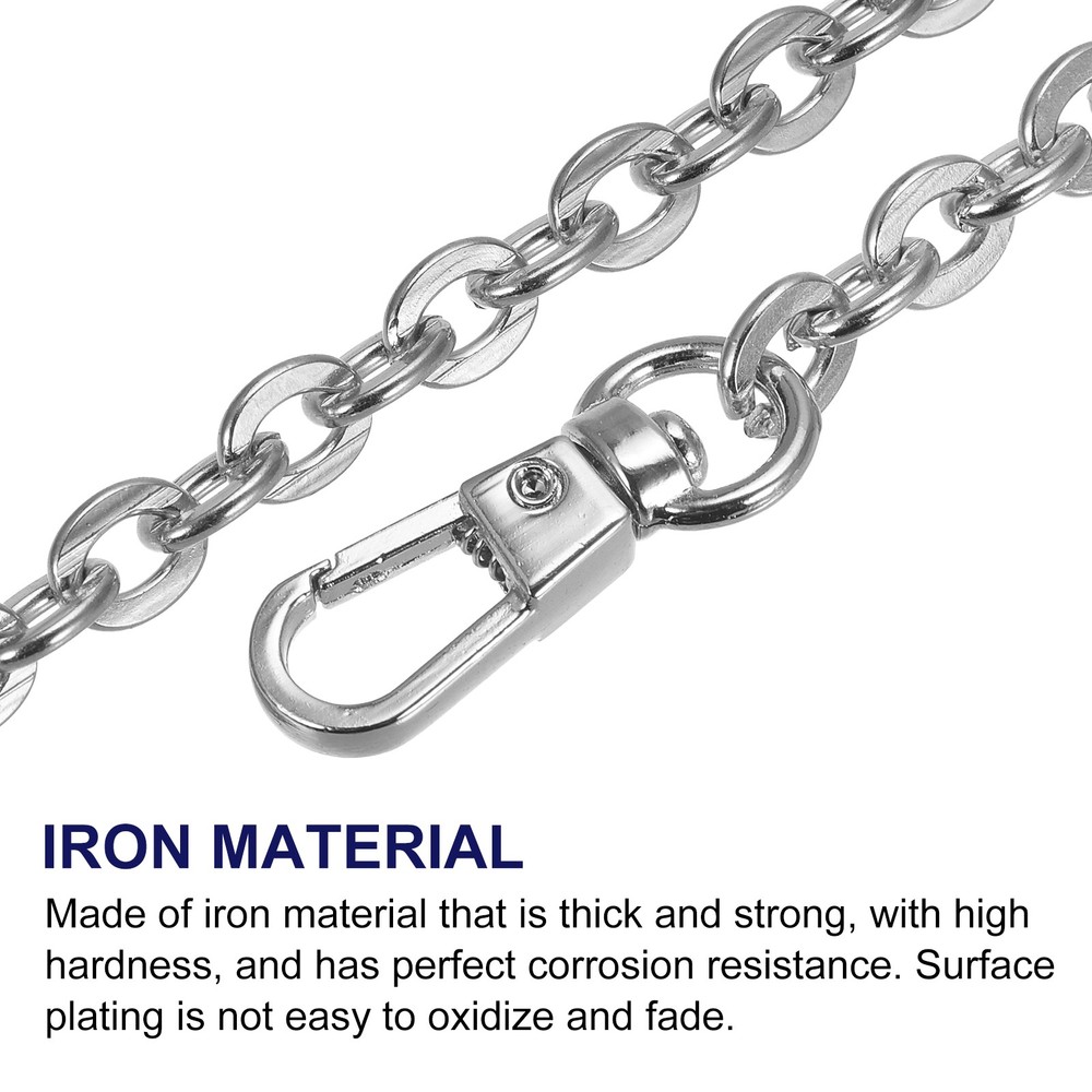 31"x0.24" Purse Chain Strap, Purse Handle Shoulder Replacement Strap(Silver)