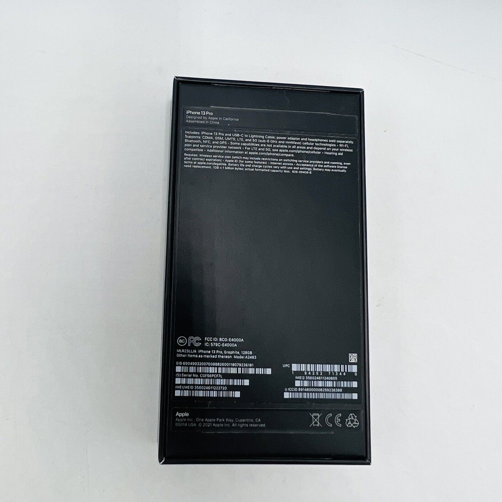 Iphone 13 Pro Graphite 128 GB Box Only