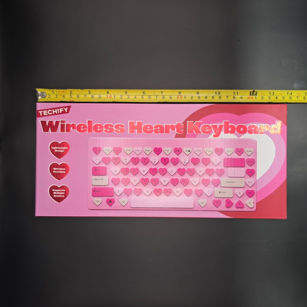 Wireless Heart Keyboard - Pink