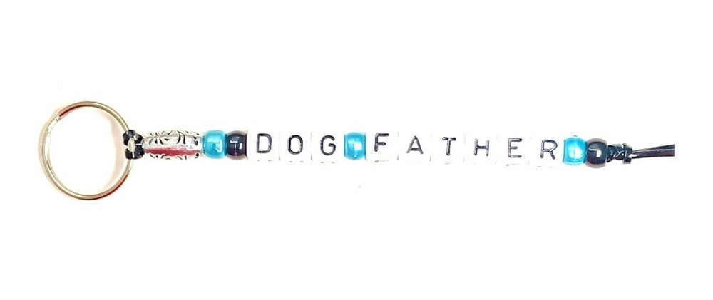 Beaded 7-inch Dog Father Keyring