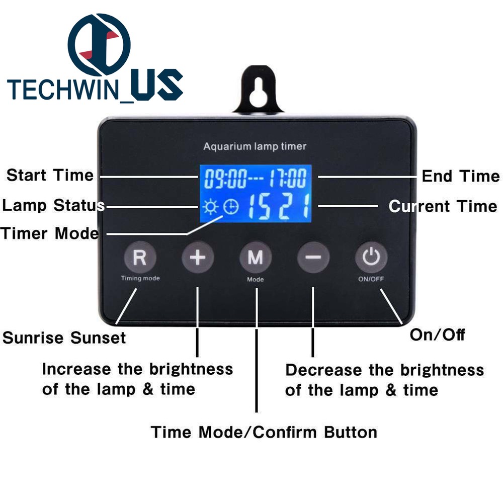 Aquarium LED Intelligent Light Controller Dimmer Timer Modulator for Fish Tank