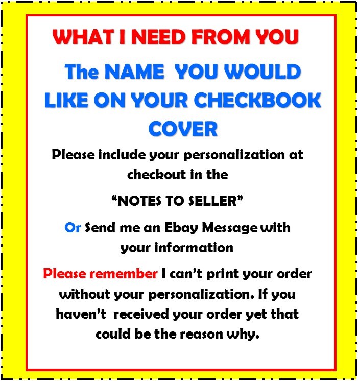 Cartoon Personalized vinyl Checkbook Cover