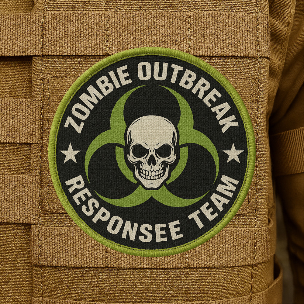 Zombie Outbreak Response Team Printed Morale Patch - 3 Inch, Hook & Loop Back
