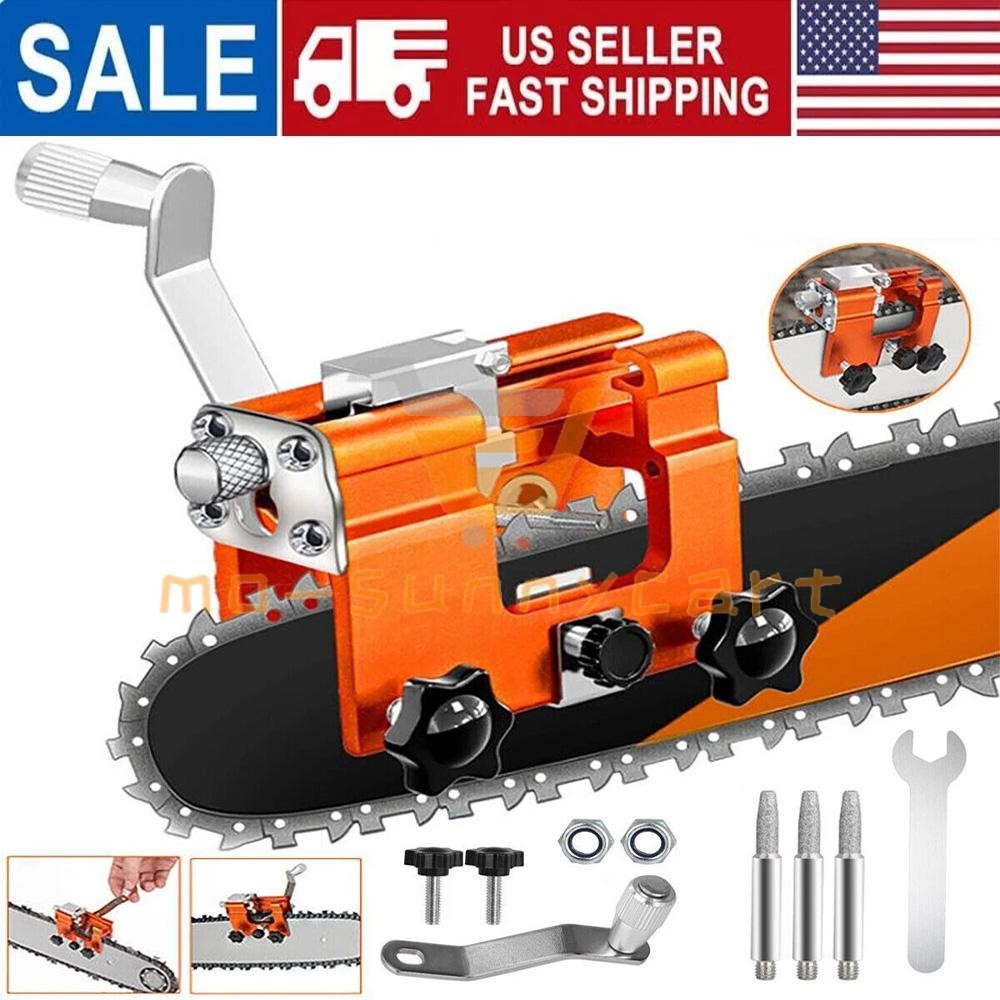 Chainsaw Chain Sharpening Jig Portable Hand Crank Sharpener Tool Set us