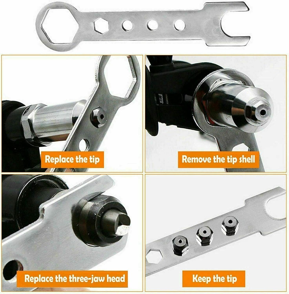 Professional Electric Rivet Nut Gun Adaptor Insert Cordless Power Drill Tool Kit