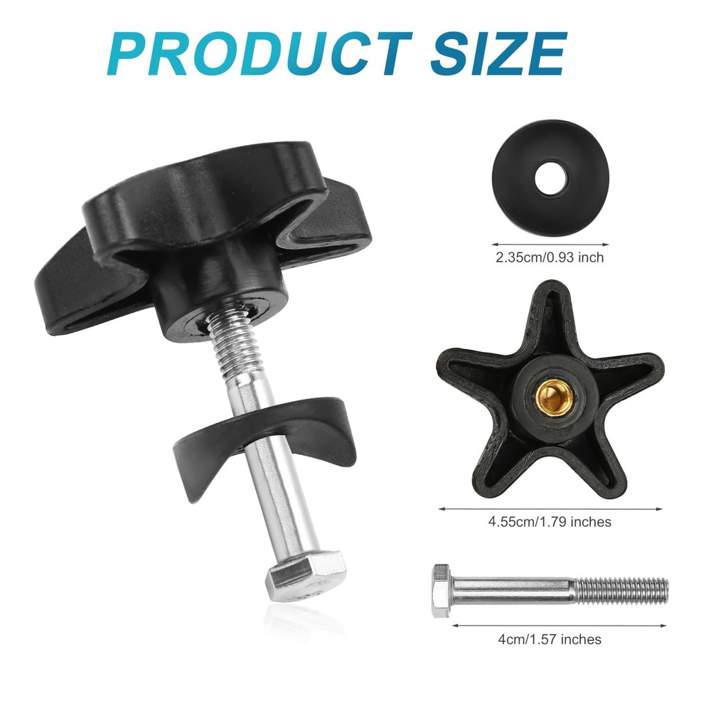 Tinoaly 2 Sets Rollator Walker Replacement Knobs, Comfortable Black