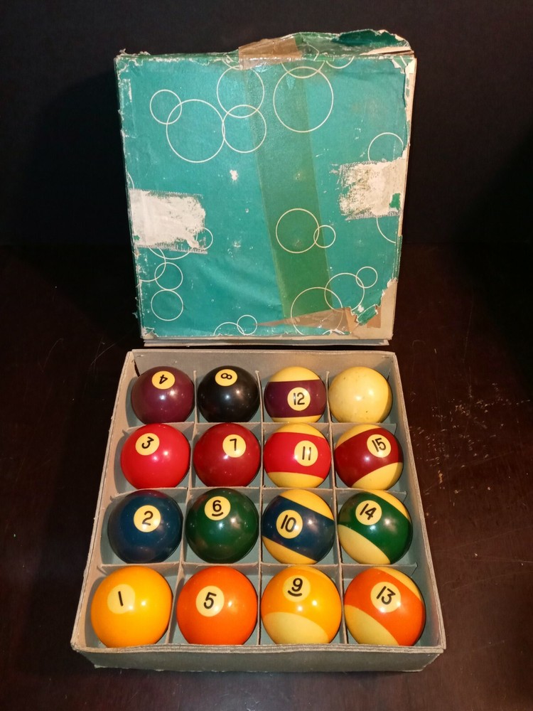 Vintage Aramith Belgian Billiard Pool Table Ball Set CR8B