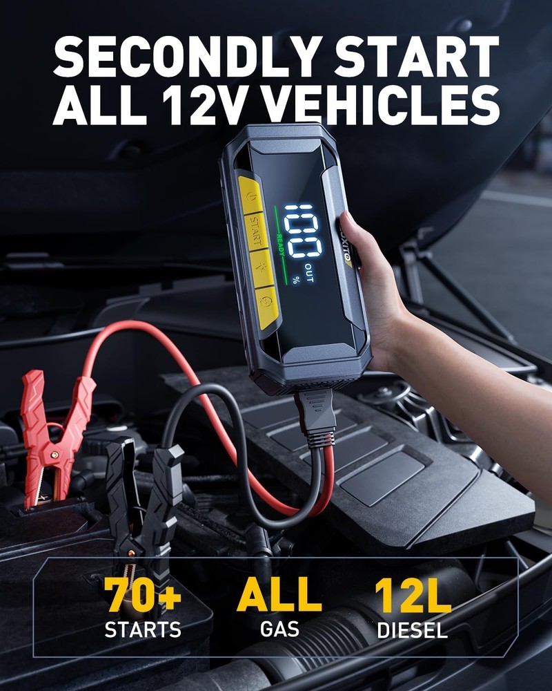 AUXITO 8000A Car Battery Jump Starter Boost Force Start Function Jump Box 60W
