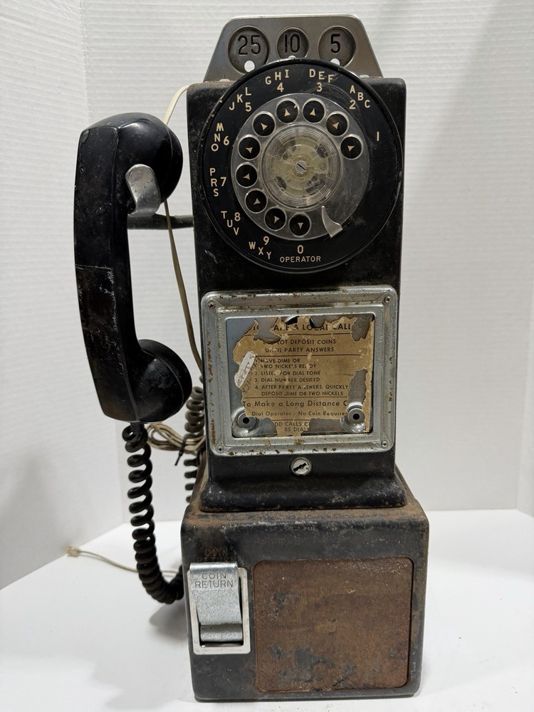 Automatic Electric 3-Coin ROTARY DIAL Pay Phone  UNTESTED AS IS