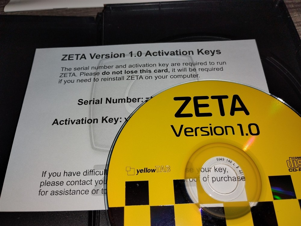 ZETA Version 1.0 Operating System Software PC CD-ROM Installation 2005 yellowTAB
