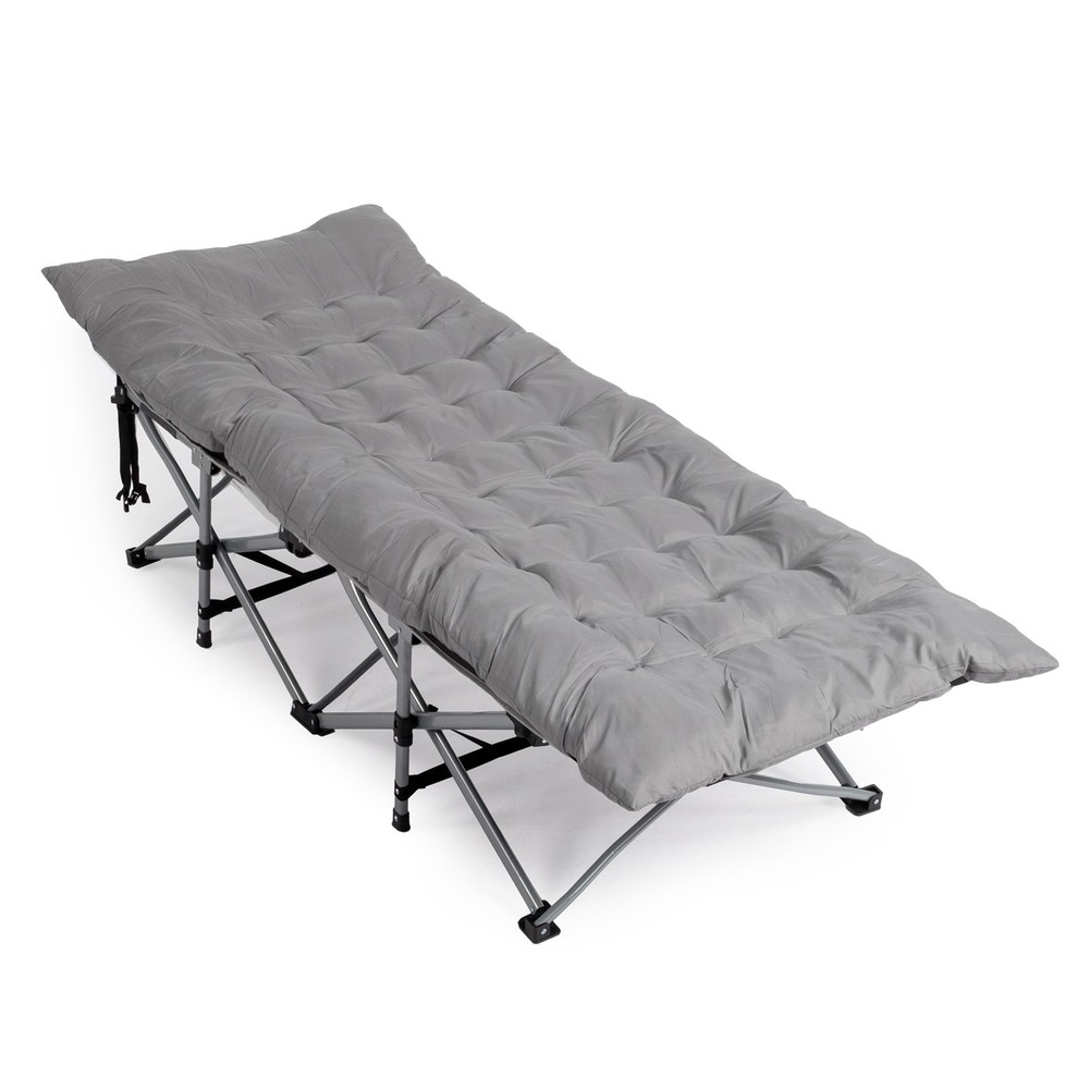 Folding Camping Cot Bed with Soft Pad, Portable Outdoor Cot