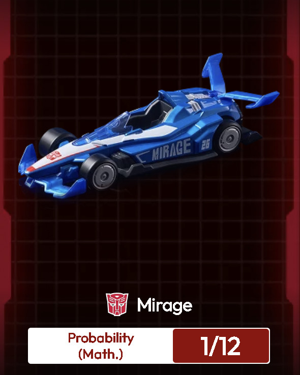 Blokees Transformers Wheels Roll Out! C01 Mini Model Kit Mirage 1/12