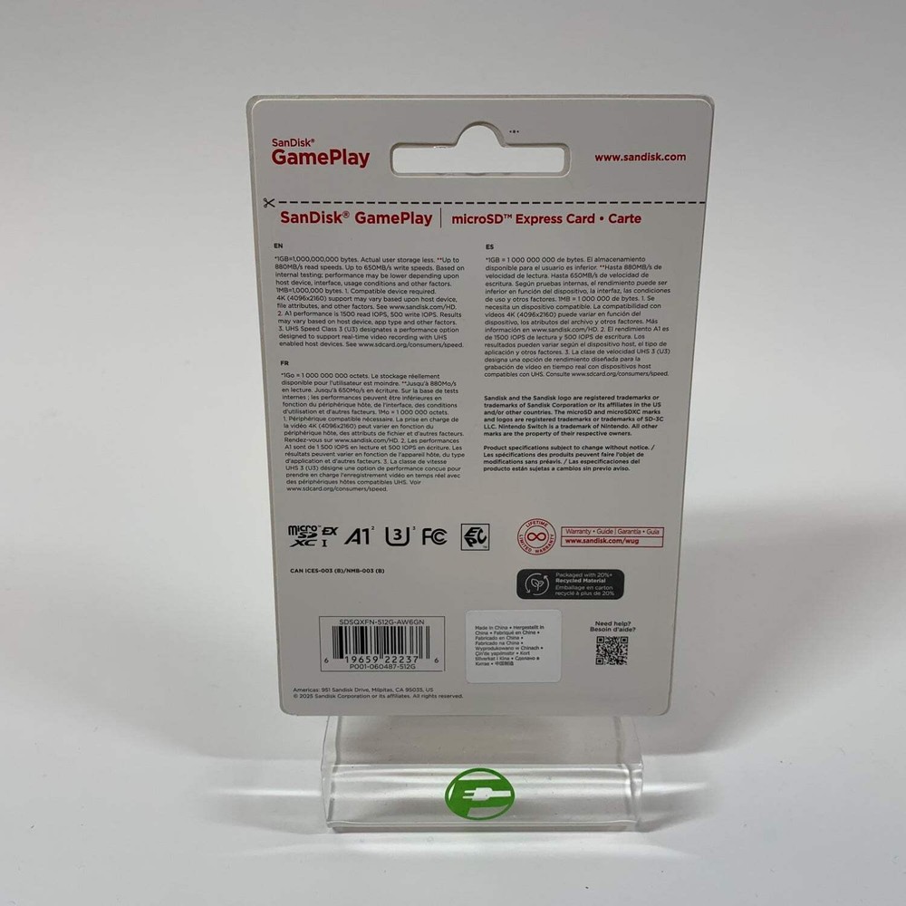 New SanDisk GamePlay MicroSD 512GB