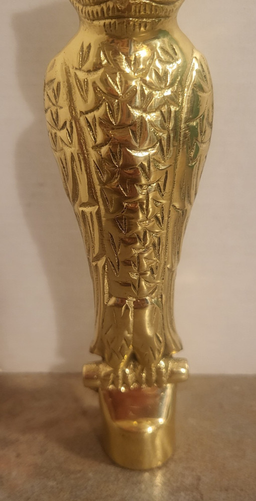 Vintage Cast Brass Owl Fireplace Tool Replacement Handle/M3