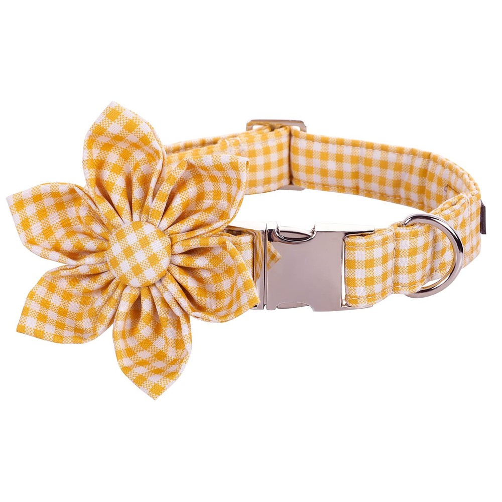 Dog Collar with Flower Soft and Comfortable Adjustable Collar for Medium Dogs...