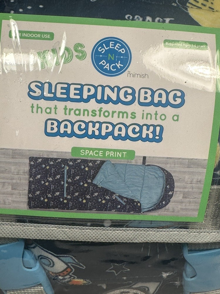 sleep n pack sleeping bag & back pack kids space