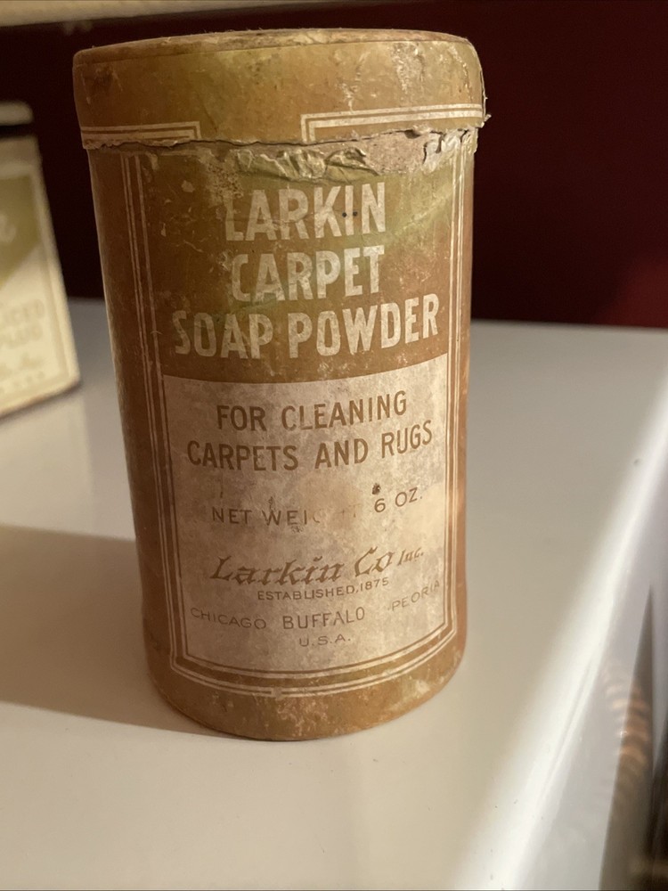 Larkin Carpet Soap Powder Cardboard Ad Container