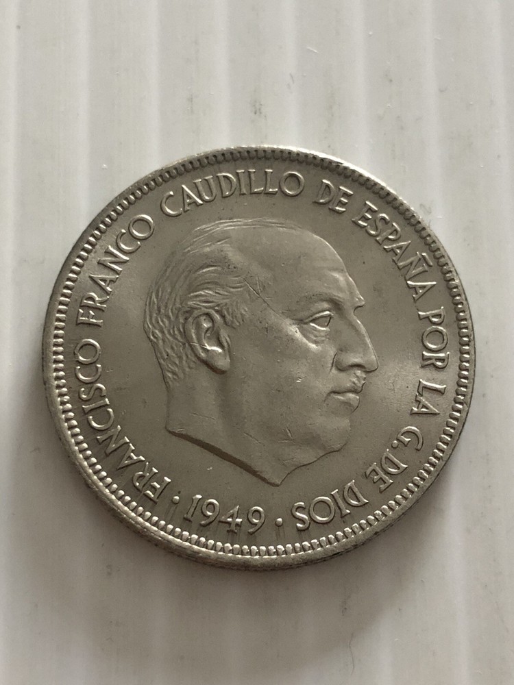 Spain 5 Pesetas 1949 High Grade
