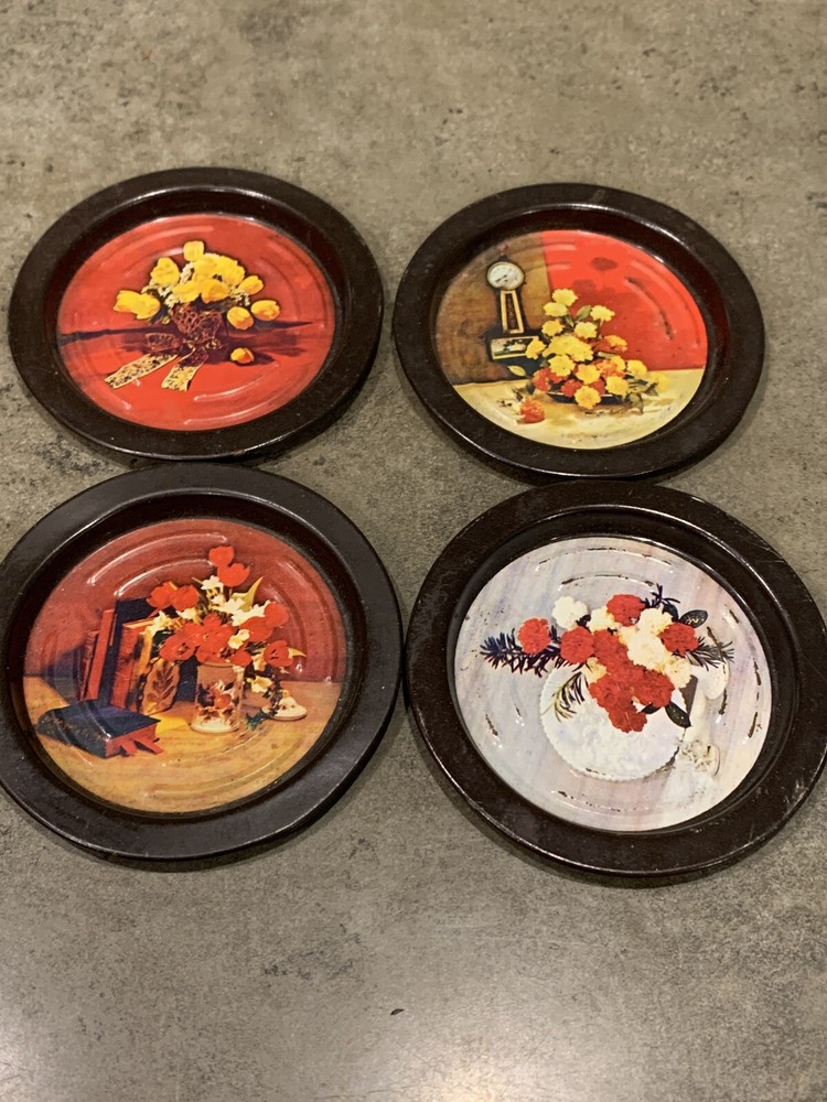 Vintage Retro Atlantic Can Tin Coasters Set Of 4