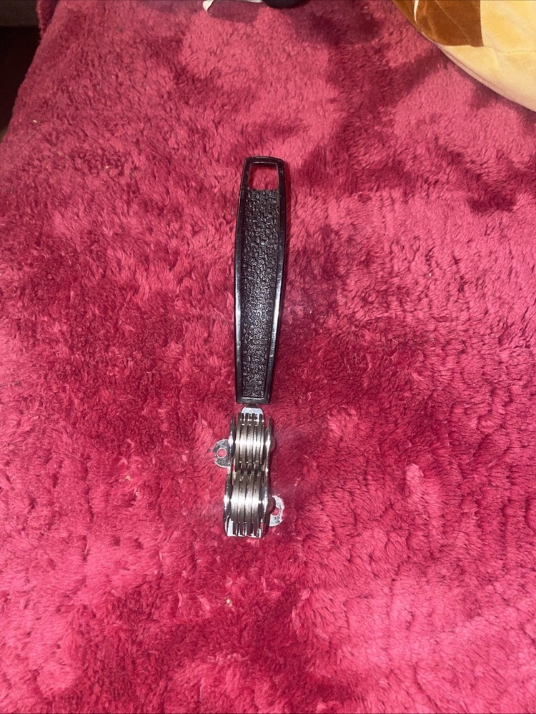 Vintage Ecko Pull Through Chromium Plated Knife Sharpener with Black Handle