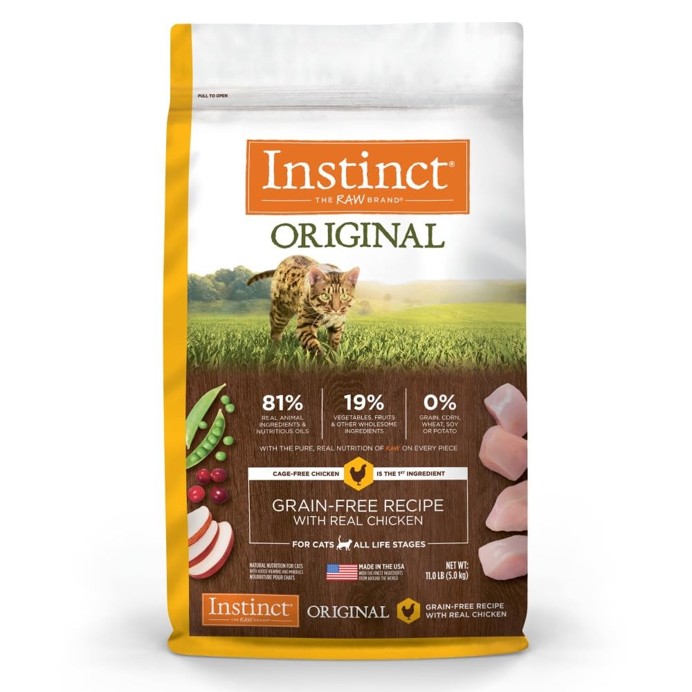Instinct Original Dry Cat Food, Raw Coated Kibble, High Protein, Grain-Free