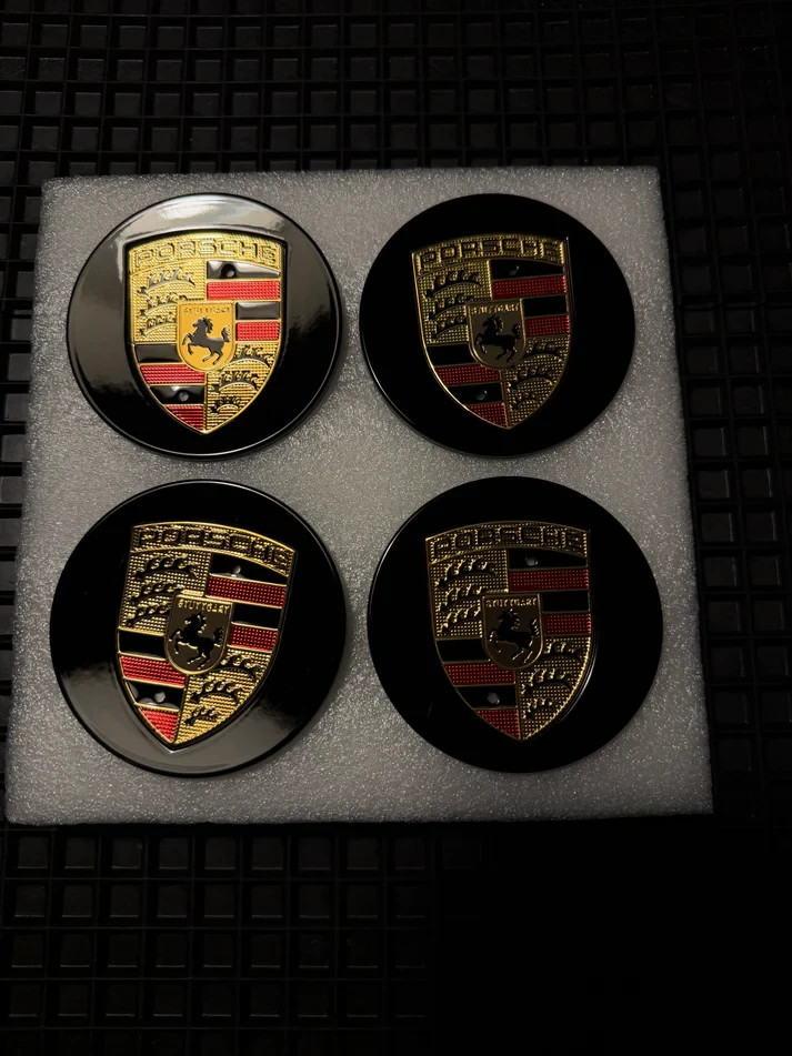 Porsche floating center caps (4 pcs) 76mm