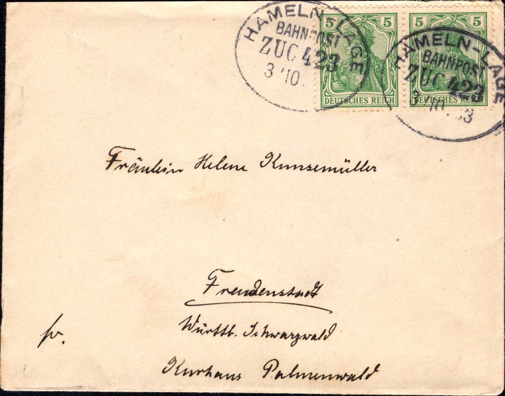 Railway post Office 1903 - " Hameln - Situation " Clear On Pair (#9164)